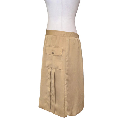 Tory Burch Tan Midi Skirt-SKIRT-Gazelle Fashion and Style