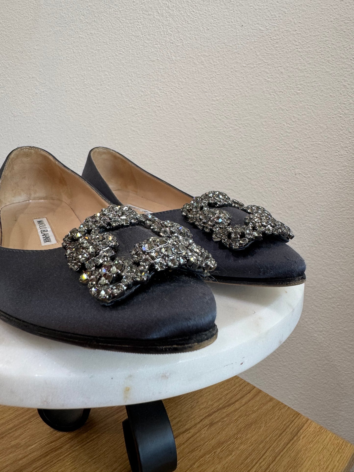 Satin Crystal Buckle manolo blank-SHOES-Gazelle Fashion and Style