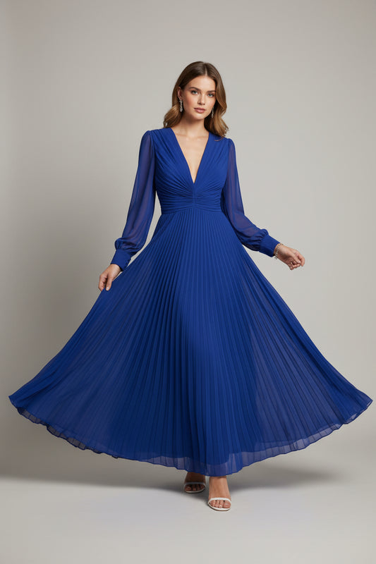 Badgely Mischka Pleated Maxi Dress- Gazelle Fashion and Style