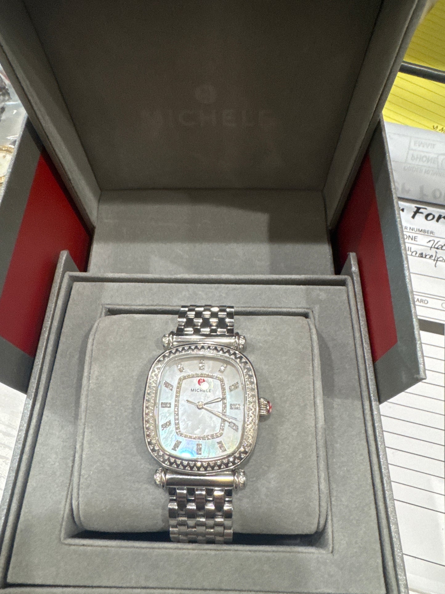 Michele Women's Caber Isle Quartz Watch with Diamond Accents-WATCH-Gazelle Fashion and Style