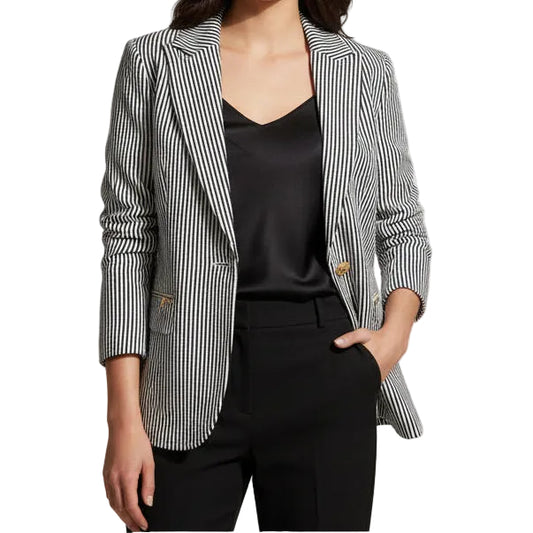 St John Sport Stripped Blazer-BLAZER-Gazelle Fashion and Style