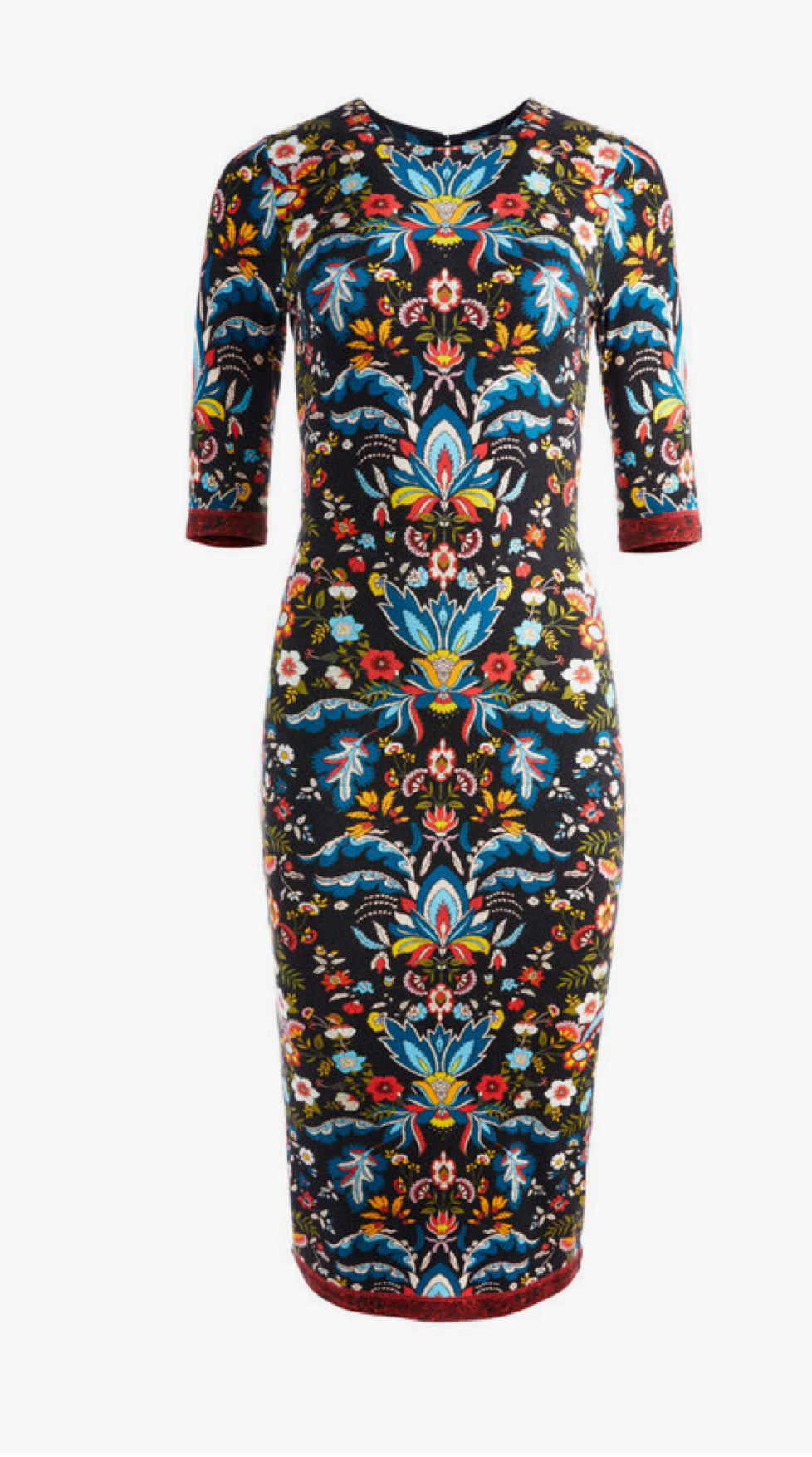 Alice + Olivia Santa Monica Delora Crew Neck Midi Dress-DRESS-Gazelle Fashion and Style