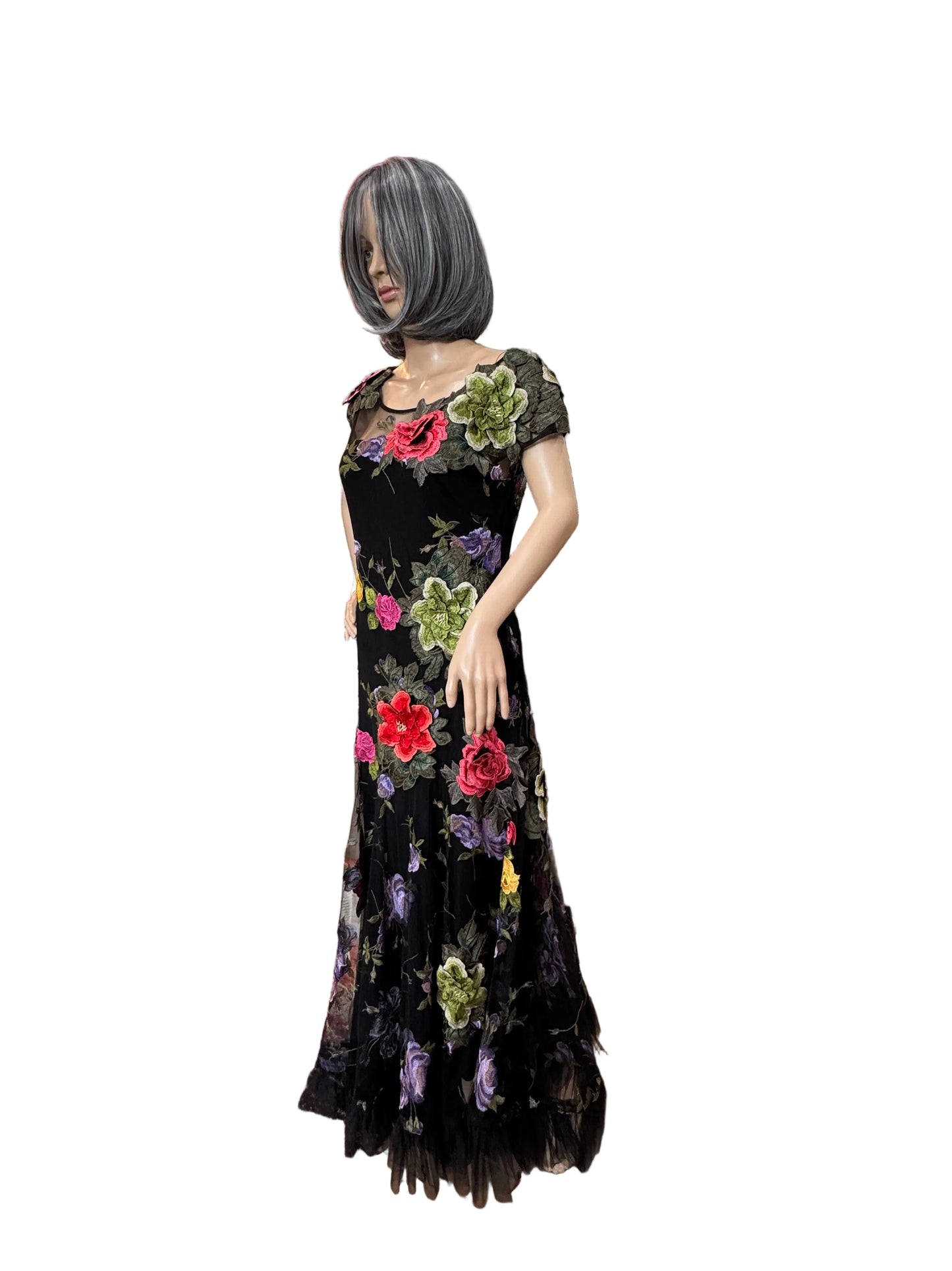 Black and floral Basix Atmosphere Dress