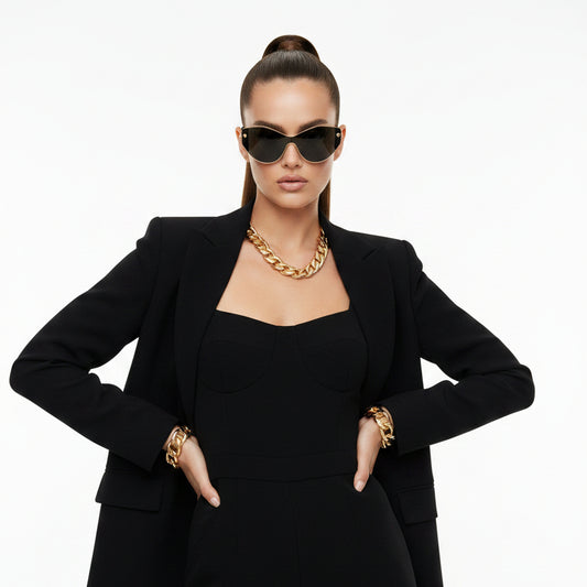 Versace 47MM Cat Eye Sunglasses- Gazelle Fashion and Style