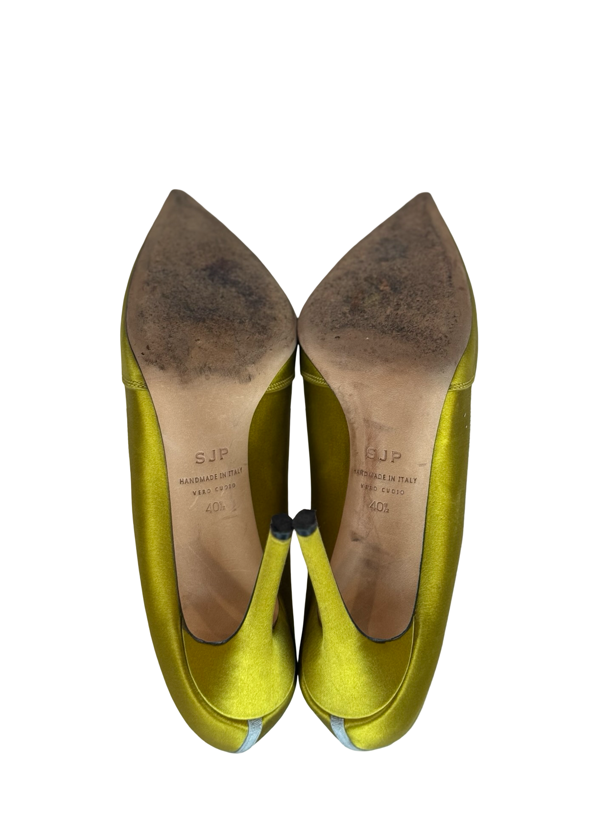 SJP Green Satin Pumps-SHOES-Gazelle Fashion and Style