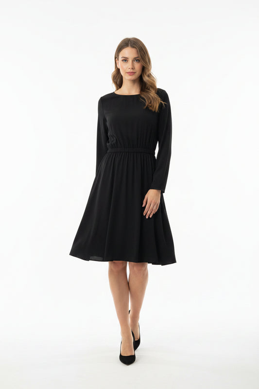 Momoni Long Sleeve Midi Dress-DRESS-Gazelle Fashion and Style