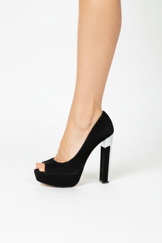 Miu Miu Suede Peep Toe Heel- Gazelle Fashion and Style