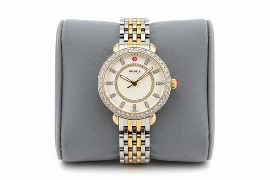 Michele Sidney Classic Two-Tone Diamond Watch-WATCH-Gazelle Fashion and Style