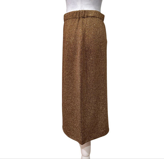 St. John Knit Gold Shimmer Pencil Skirt - NWT- Size 6 $165-Skirt-Gazelle Fashion and Style