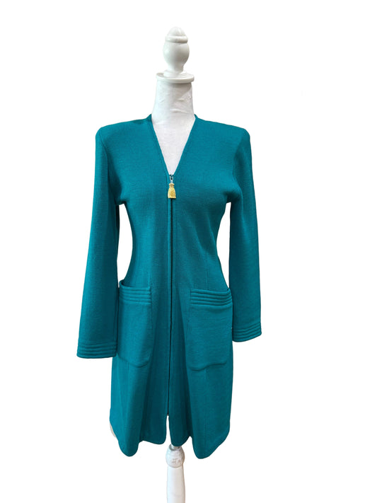 St John Teal Cardigan with Scarf-TOPS-Gazelle Fashion and Style