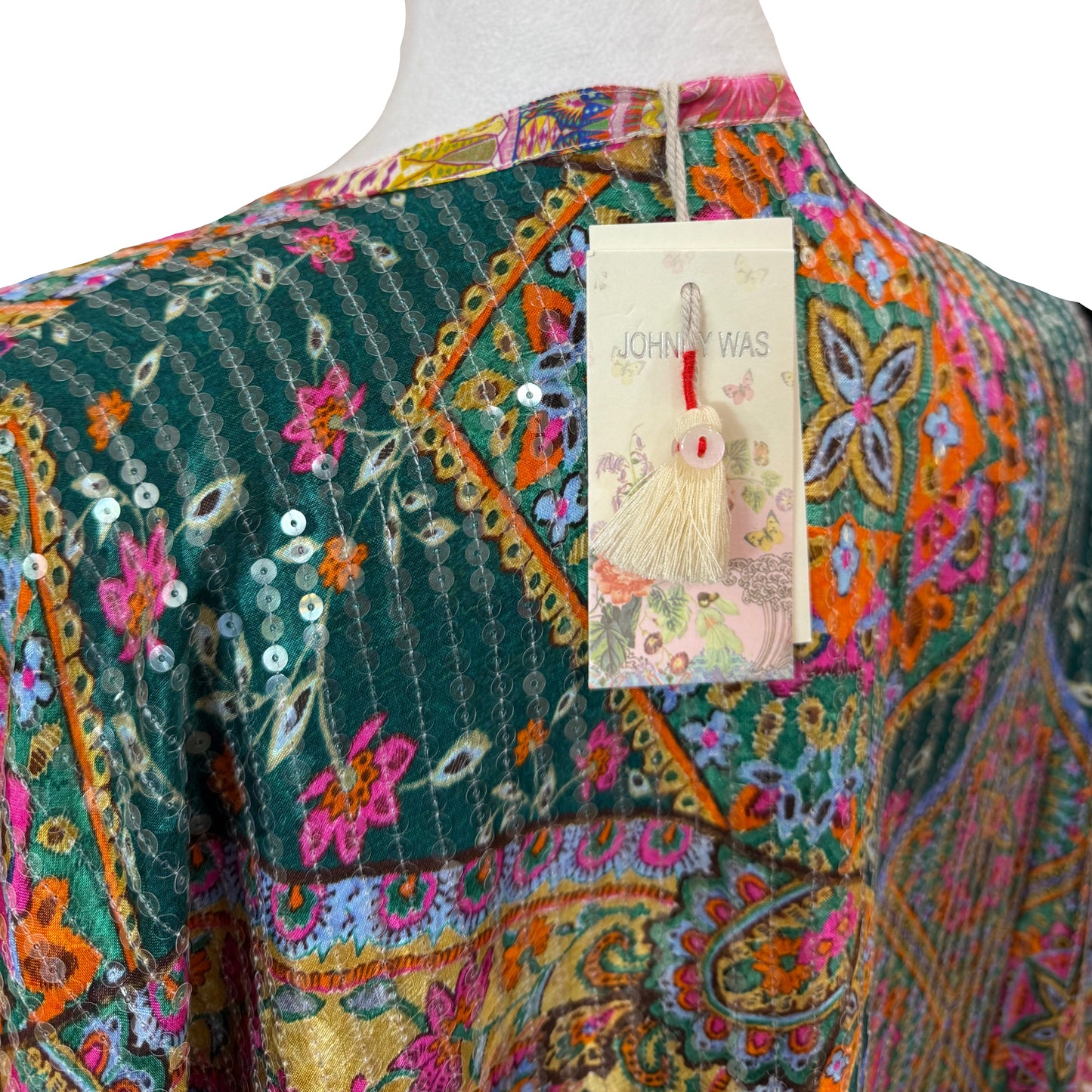 Johnny Was Bomi Sequin Kimono-TOPS-Gazelle Fashion and Style
