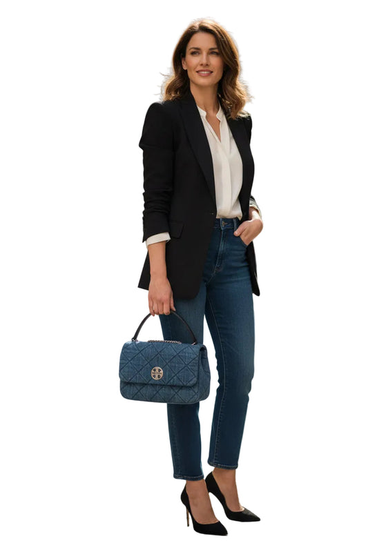 Tory Burch Small Willa Denim Shoulder Bag-HANDBAGS-blue-New-Gazelle Fashion and Style