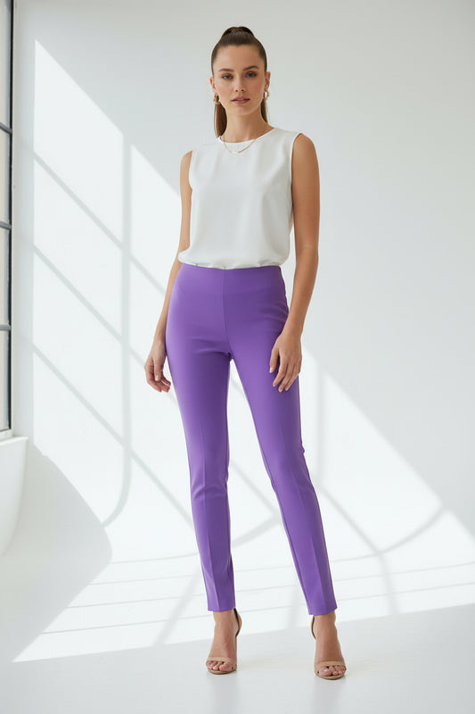 Gianni Versace Purple Skinny Fit Trousers-Gazelle Fashion and Style