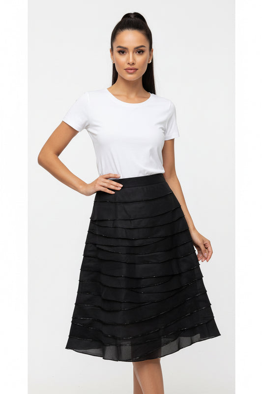 Red Valentino Black Ruffled Skirt-SKIRT-M-black-Excellent-Gazelle Fashion and Style