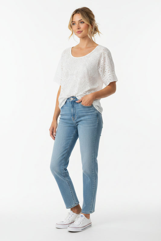 Johnny Was Embroidered Top-TOPS-Gazelle Fashion and Style