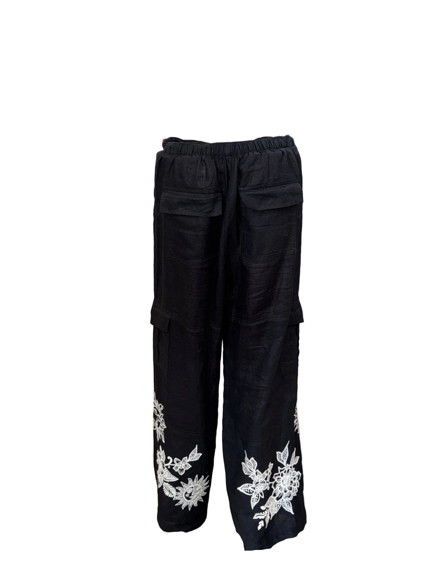 Johnny Was Embroidered Linen Pants- Gazelle Fashion and Style