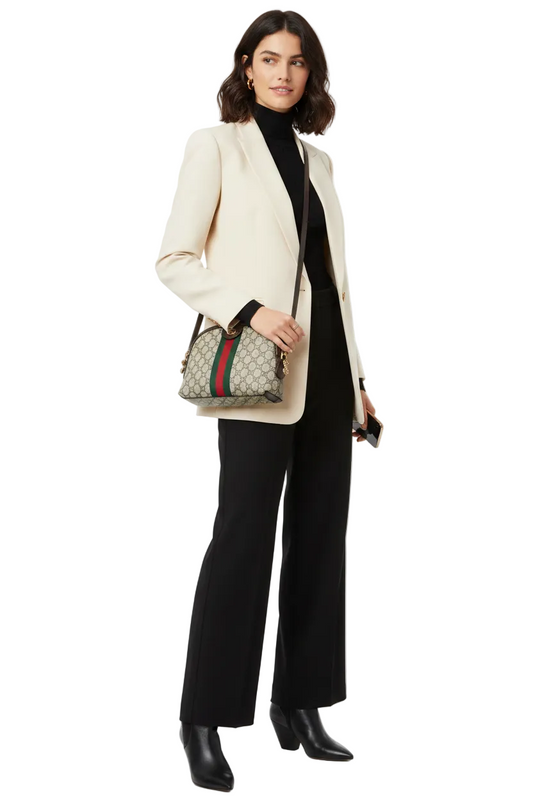 Gucci Supreme Small Ophidia Dome Shoulder Bag-HANDBAGS-Gazelle Fashion and Style