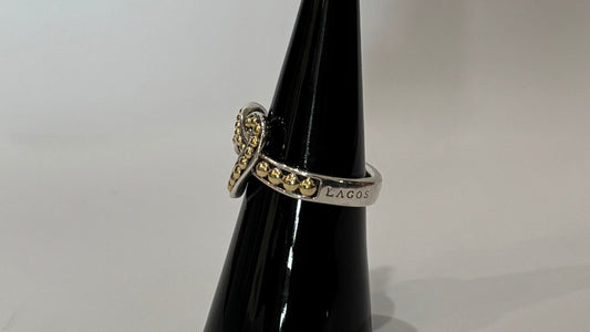 Lagos Large Two tone heart ring-RING-Gazelle Fashion and Style
