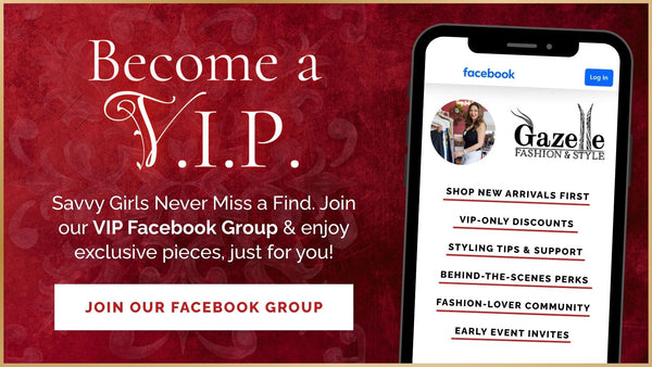 Advertisement for a VIP Facebook group on a red background with a phone displaying the group's features.