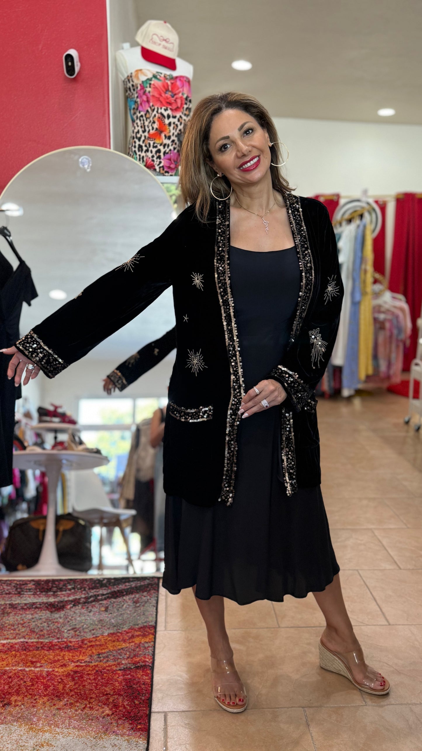 Johnny Was Velvet Duster-jacket-Gazelle Fashion and Style