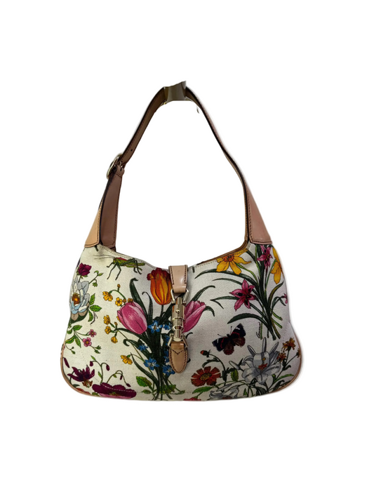 Gucci Floral Embroidered Handbag-HANDBAGS-Gazelle Fashion and Style