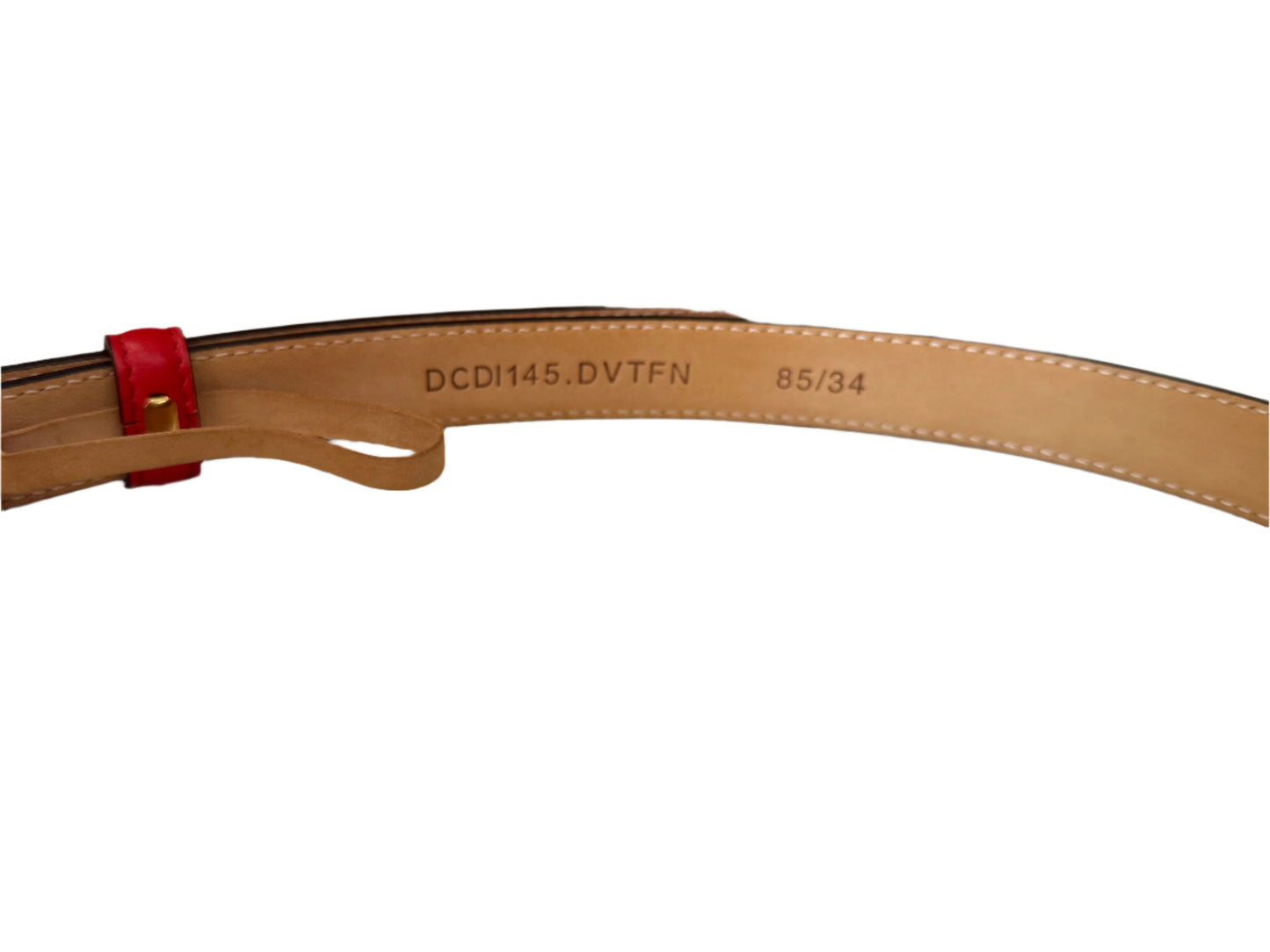 Versace Red Leather Rose Buckle Belt