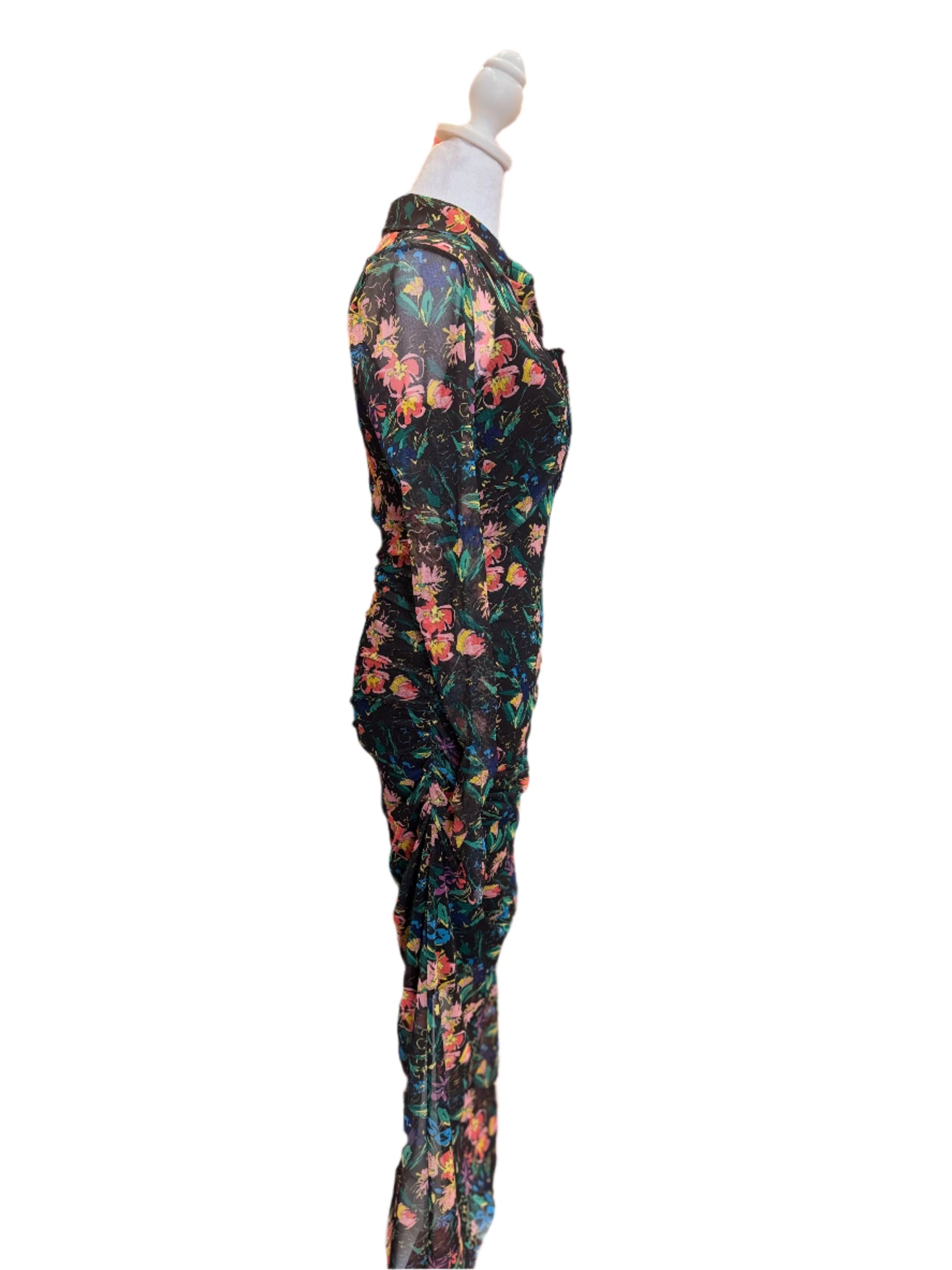 Ted Baker London Sheer Floral Mesh Maxi Dress