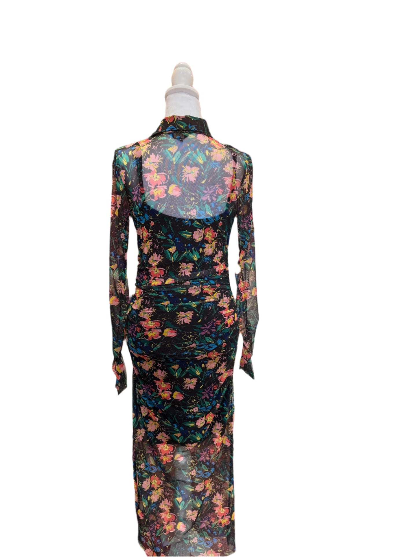 Ted Baker London Sheer Floral Mesh Maxi Dress