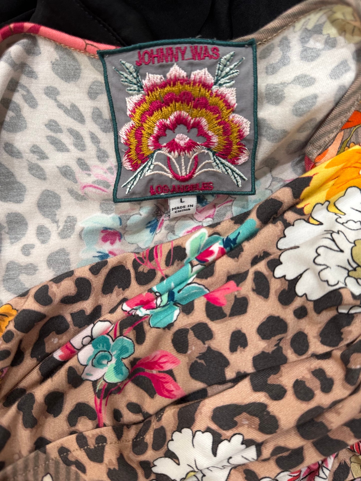 Johnny Was Leopard & Floral Print Maxi Dress