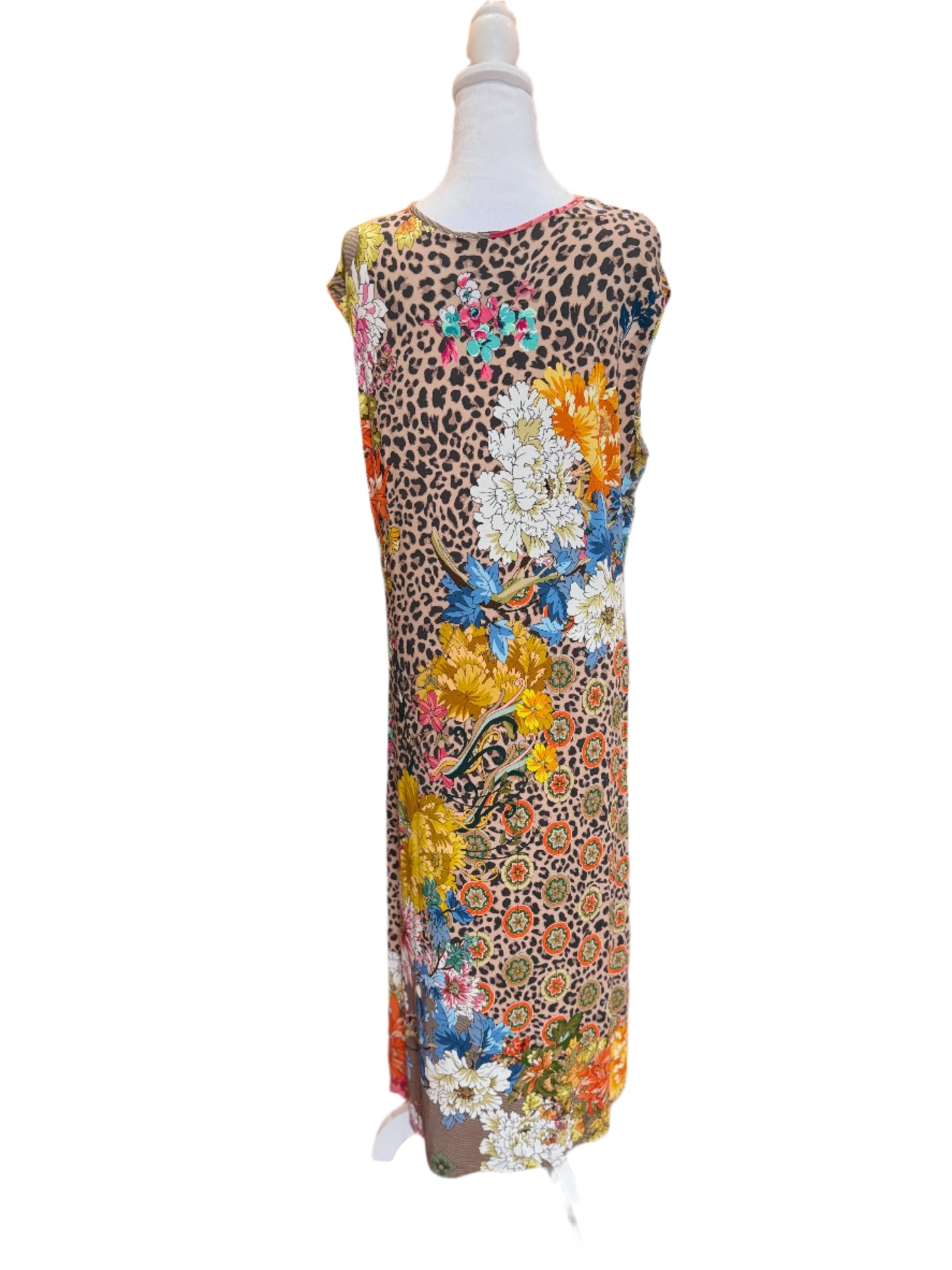 Johnny Was Leopard & Floral Print Maxi Dress