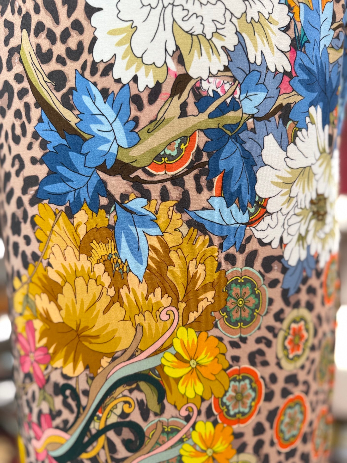 Johnny Was Leopard & Floral Print Maxi Dress