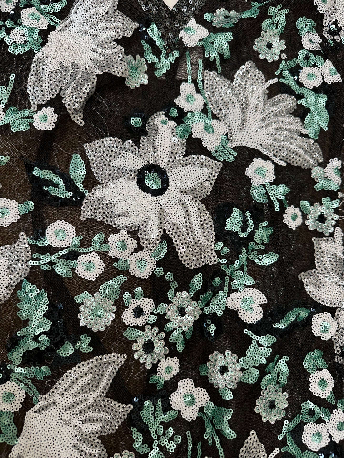 Byron Lars Beauty Mark Sequence Floral Top