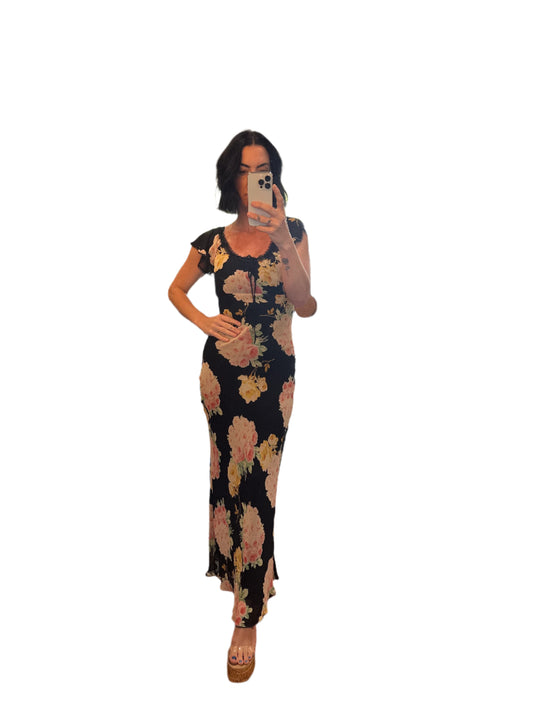 Vintage Betsey Johnson Floral Maxi Dress-Dresses-Gazelle Fashion and Style