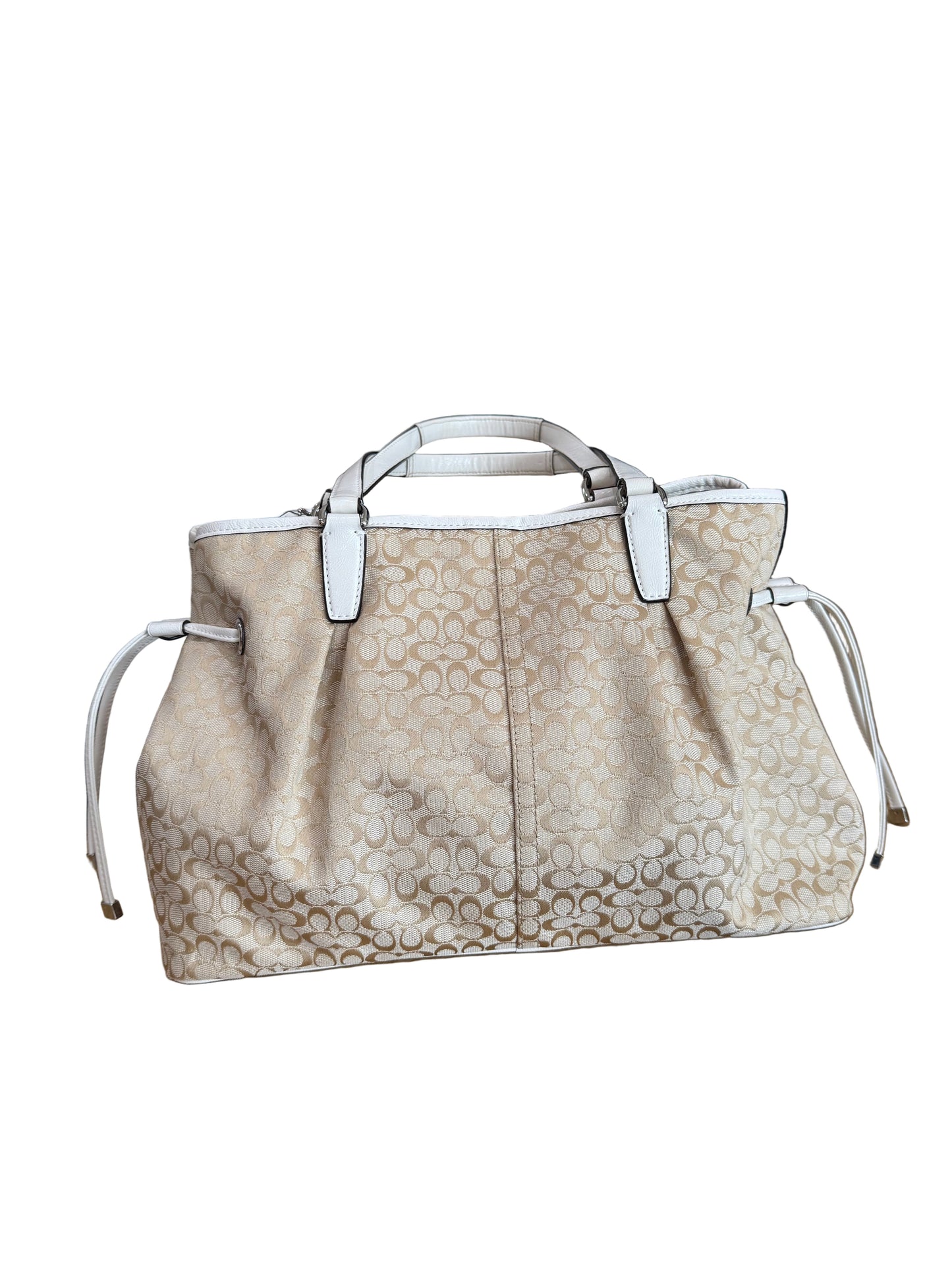 Coach Signature Jacquard Tote withe Leather Trim