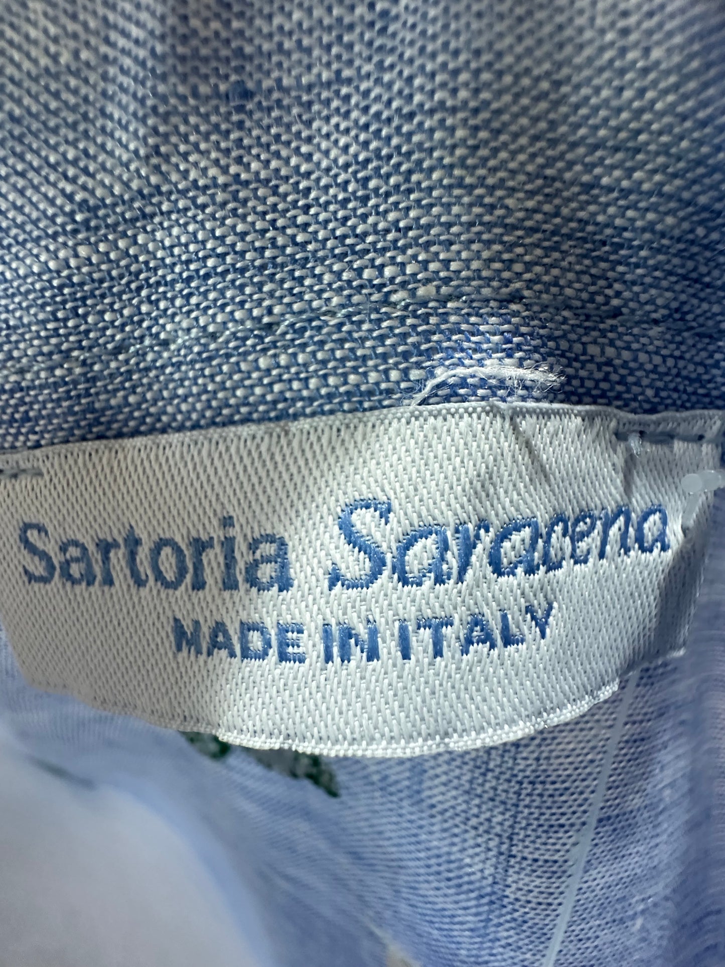 Sartoria Chambray Lemon-Embroidered Maxi Shirt Dress