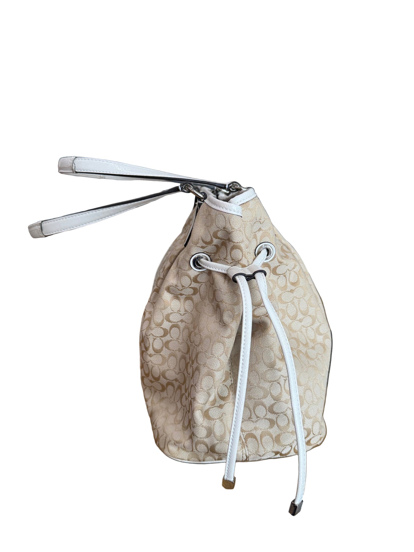 Coach Signature Jacquard Tote withe Leather Trim