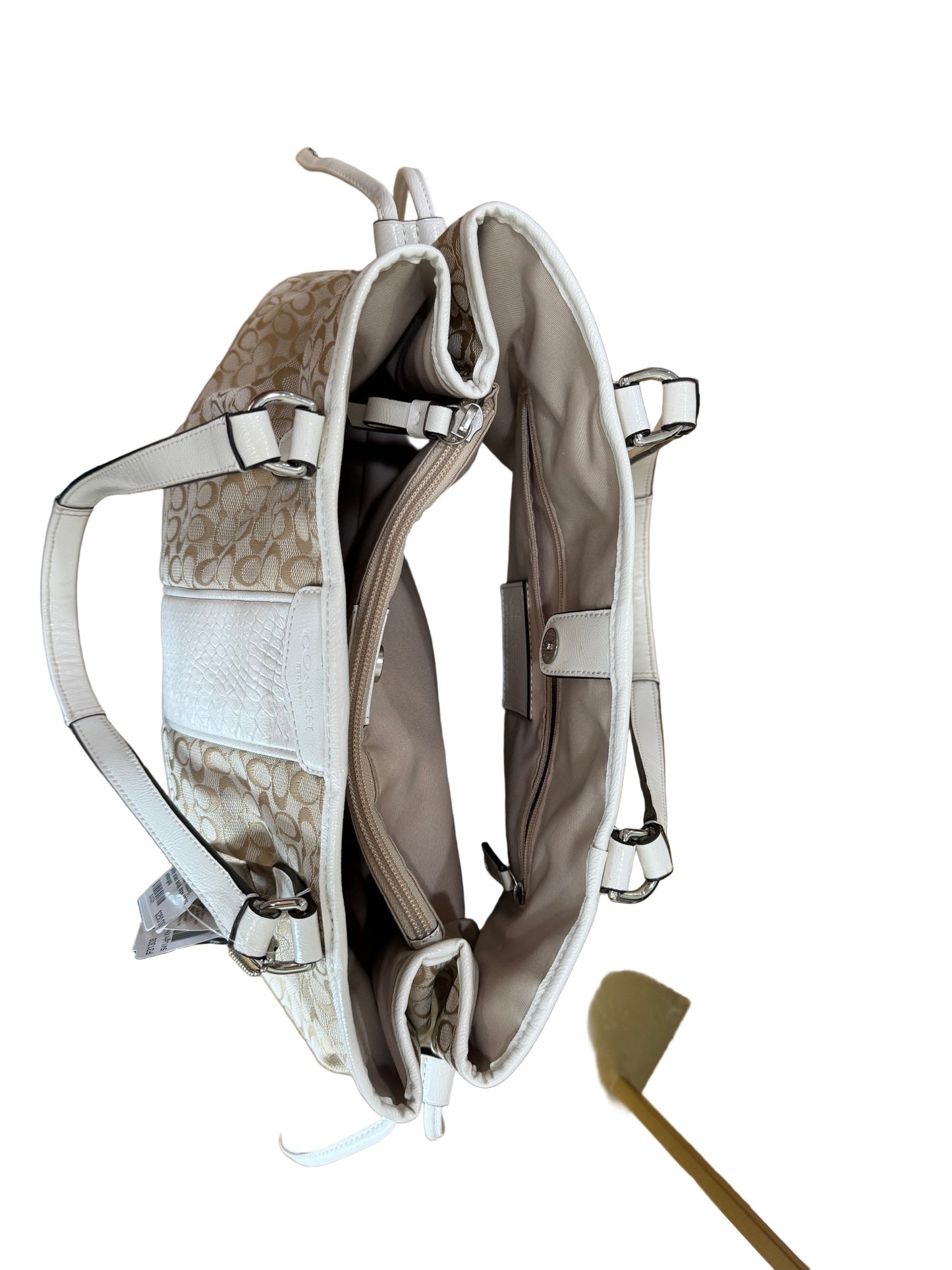 Coach Signature Jacquard Tote withe Leather Trim