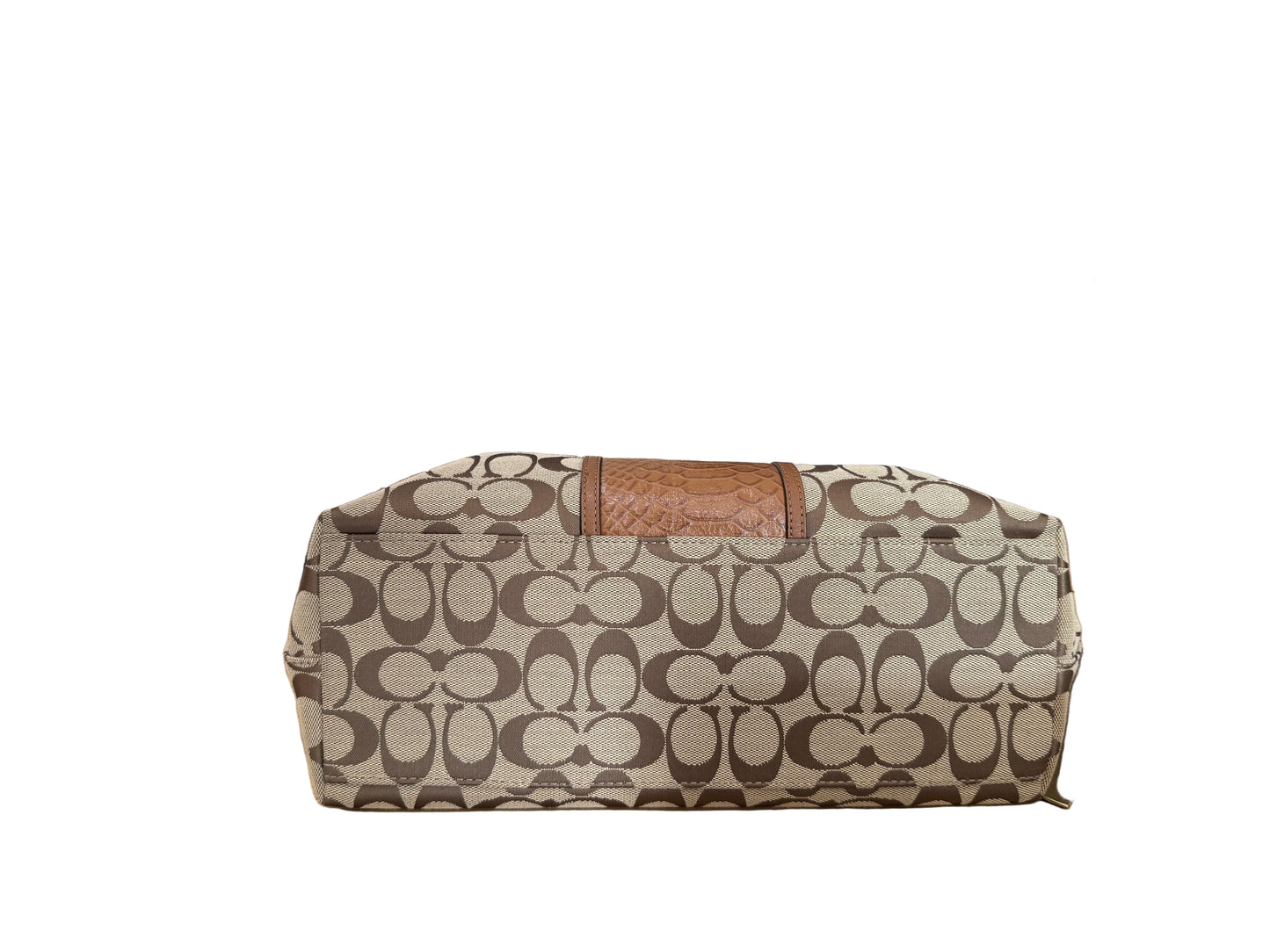 Coach Signature Jacquard Tote with Leather Trim