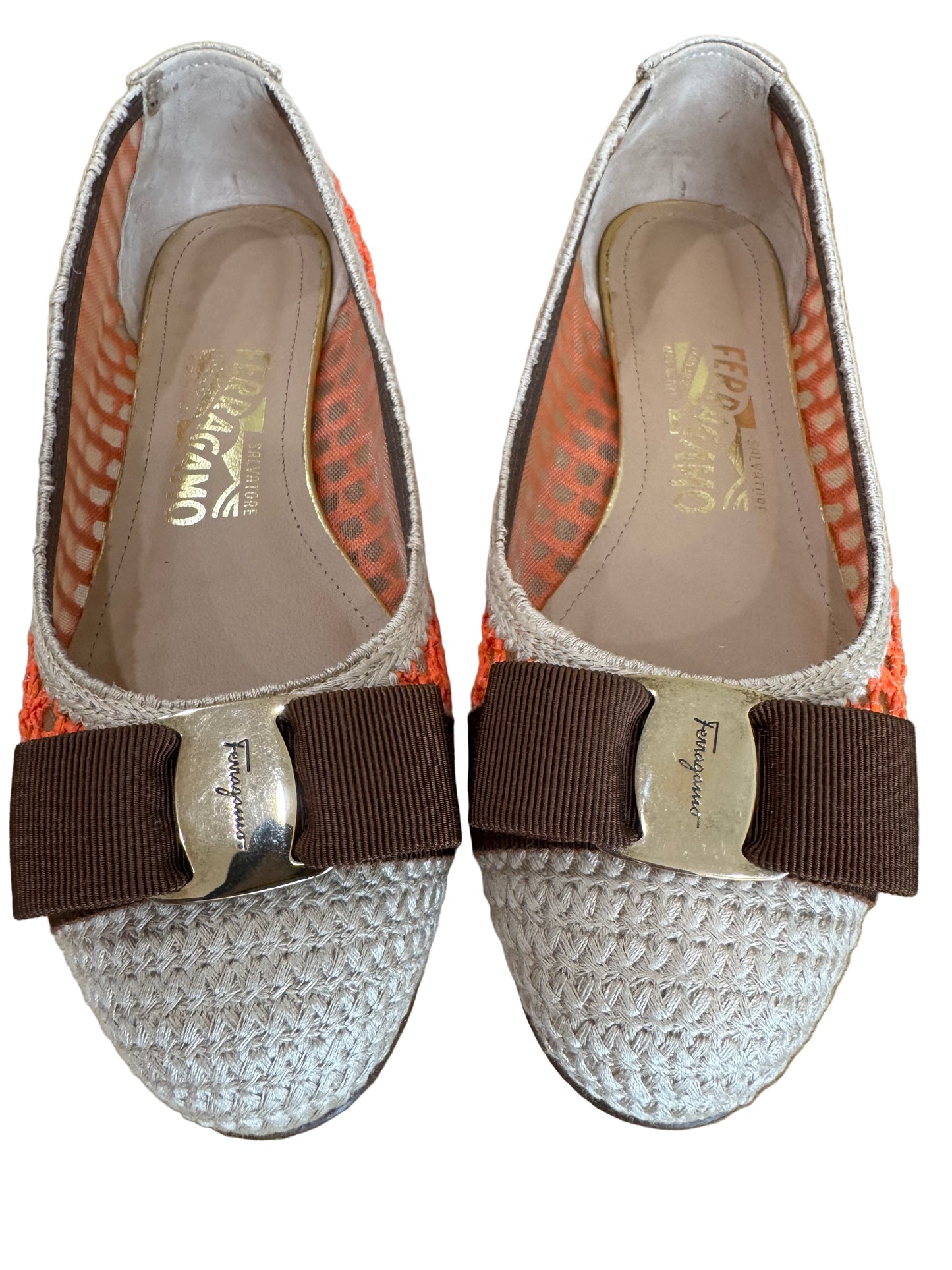 Salvatore Ferragamo Vara Bow Woven Flats
