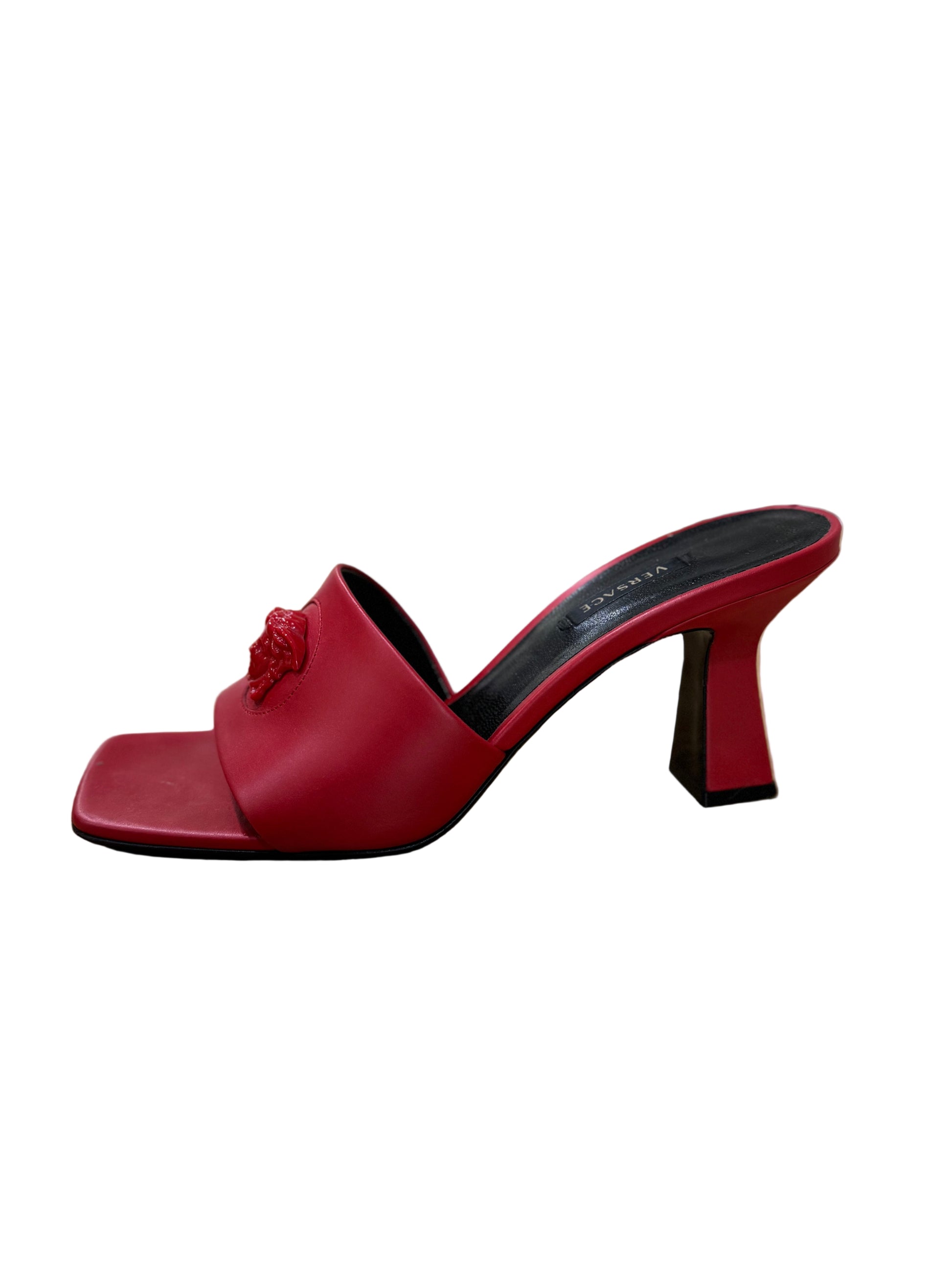 Versace Medusa Leather Mules- Size 38.5, US 8/8.5-Shoes-Gazelle Fashion and Style