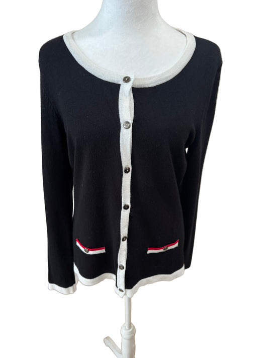 Chanel Contrast Trim Cardigan- Size S/M $275-Sweater-Gazelle Fashion and Style