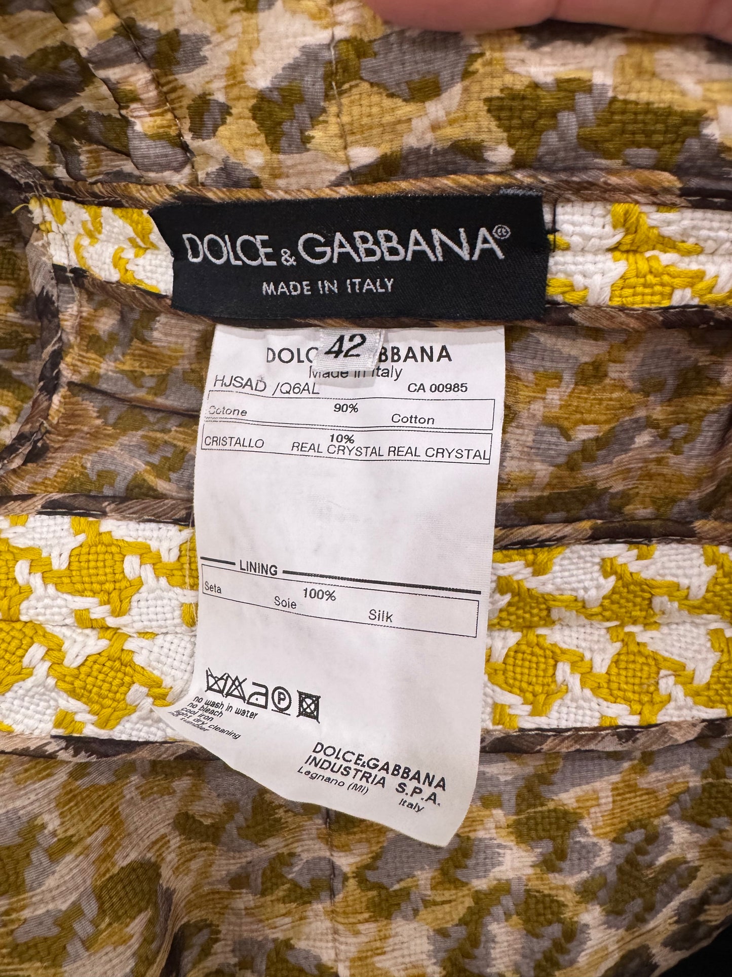 Dolce & Gabbana Crystal-Embellished Houndstooth Jacket