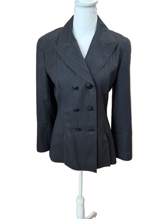 Chanel Double-Breasted Tailored Jacket- Size 38 $549-Blazer-Gazelle Fashion and Style