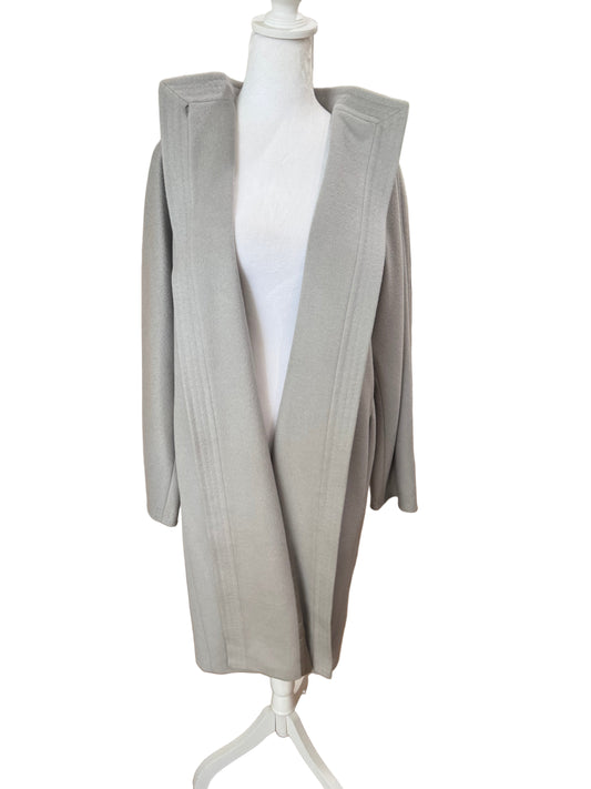 Max Mara Light Grey Wool Coat- Size 10 $325-Coat-Gazelle Fashion and Style