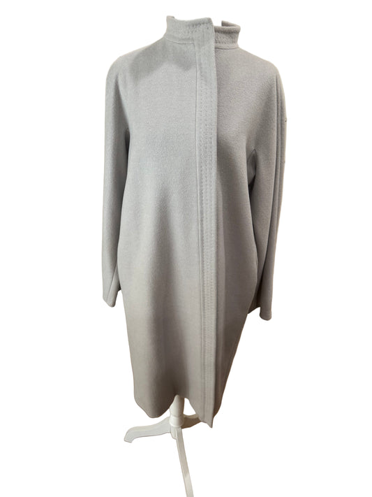 Max Mara Light Grey Wool Coat- Size 10 $325-Coat-Gazelle Fashion and Style