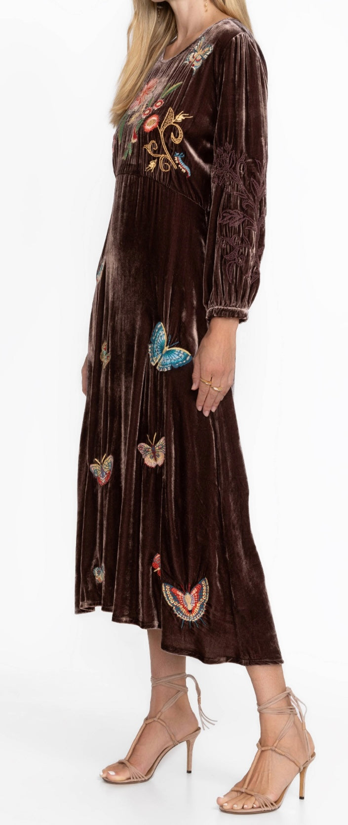 Johnny Was Velvet Midi Dress- Size XL
