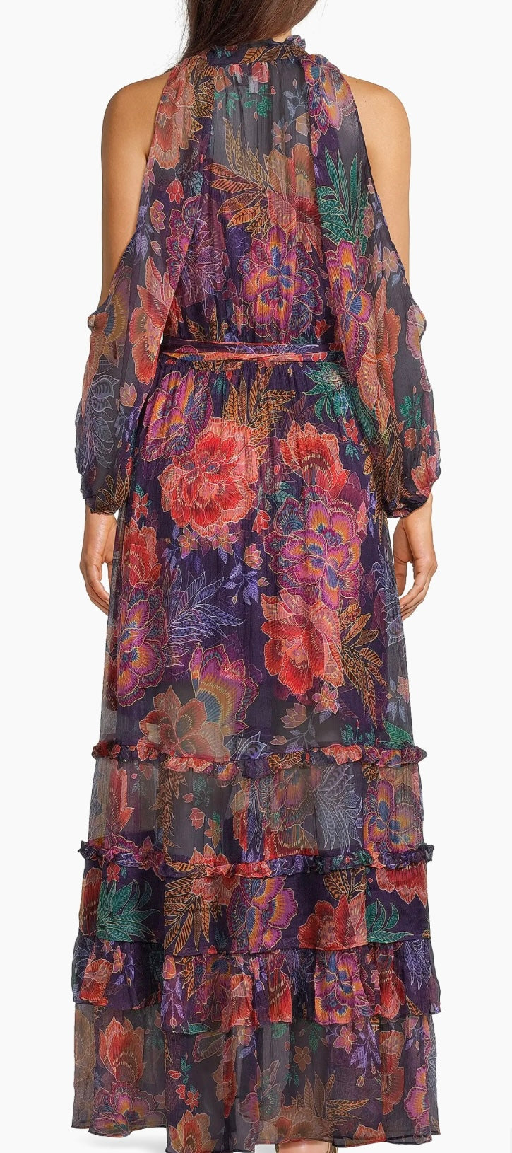 Johnny Was Ashlee Floral Silk Tiered Maxi Dress Size: S-Dresses-Gazelle Fashion and Style