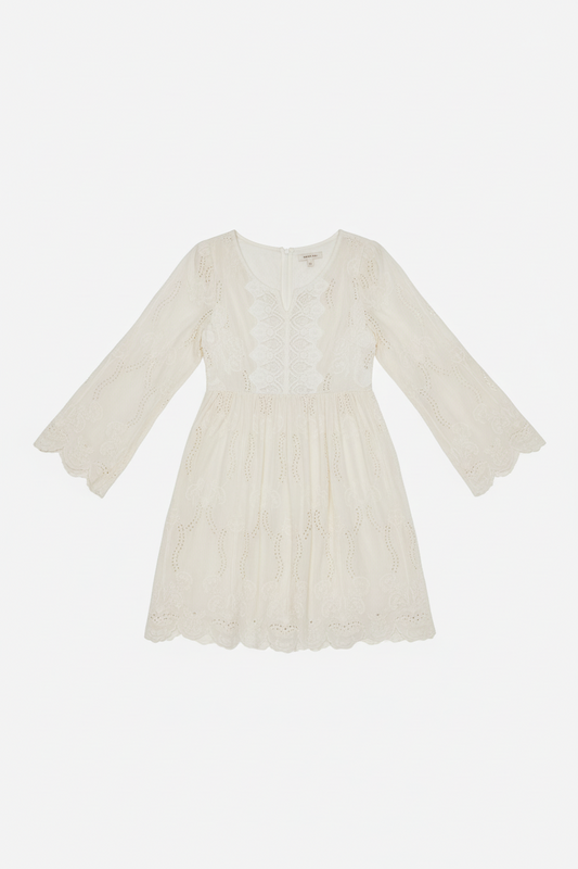 Johnny Was Sabrina Ecru Dress- Size L $165-Dresses-Gazelle Fashion and Style