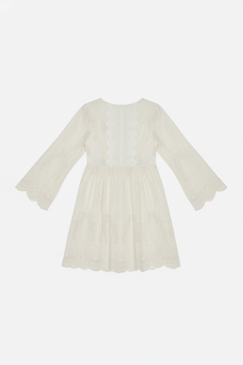 Johnny Was Sabrina Ecru Dress- Size L $165-Dresses-Gazelle Fashion and Style