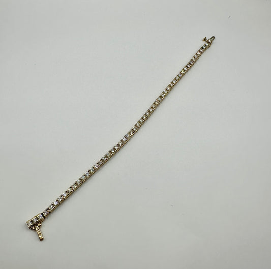 Diamond Tennis Bracelet- 14K Gold, 4.5C $2850-Jewelry-Gazelle Fashion and Style
